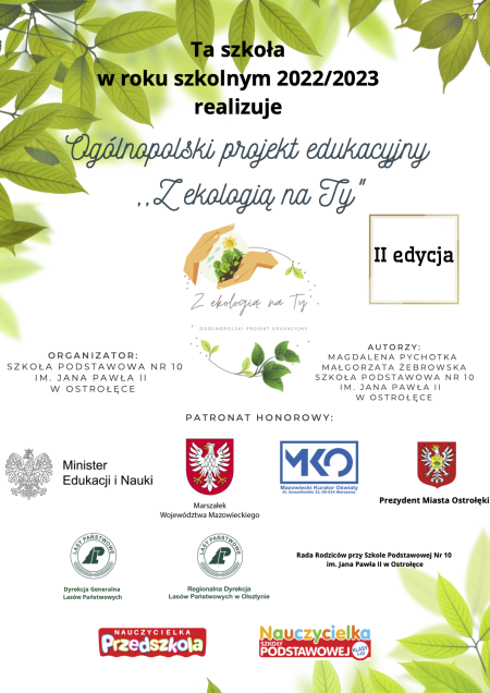Ogólnopolski projekt edukacyjny „Z ekologią na Ty”.