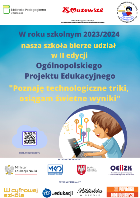 Klasy I-III biorą udział w Ogólnopolskim Projekcie Edukacyjnym -   „POZNAJĘ TECH...