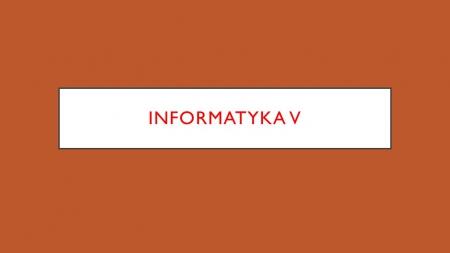 informatyka klasa V
